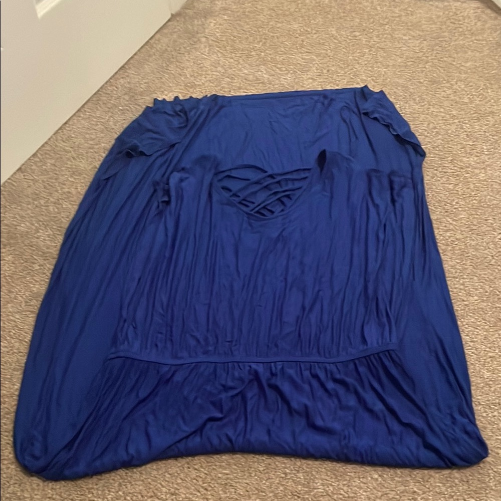 Apt. 9 Blue Bubble Maxi Skirt with Ruched Detail